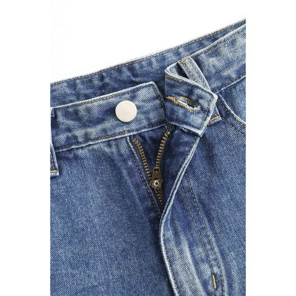 Cider Women's XXSmall Light Wash Blue Denim Straight Leg Mid Rise Jeans - Picture 5 of 6